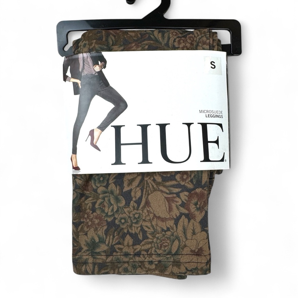 Hue Microsuede‎ Leggings Brown Botanical Print Womens Size S New